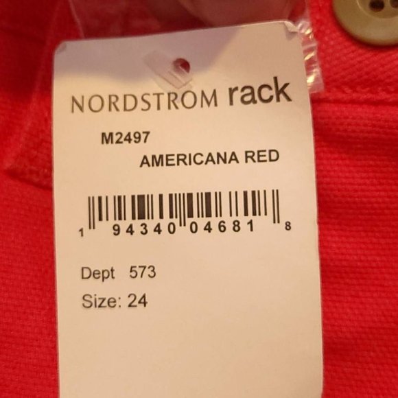 Madewell‎ Womens Chino Shorts Red Stretch Mid Rise Zip 24 New - Picture 9 of 11
